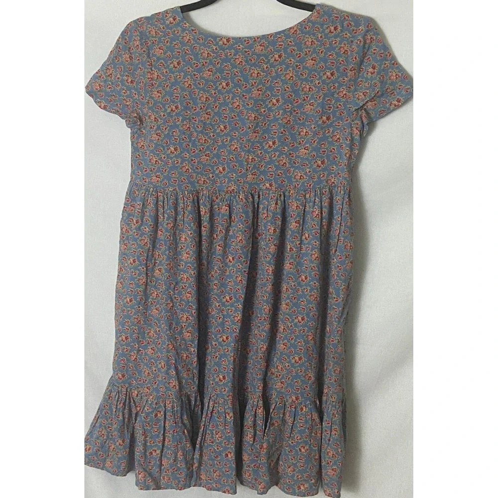 Polo Ralph Lauren Girl Dress 16 Button Front Blue Pink Flowers S/S Pockets NWT‎